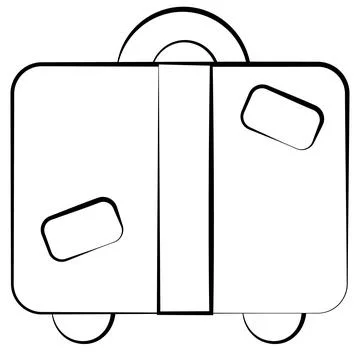 Single element Suitcase. Draw illustration in black and white Illustrazione stock