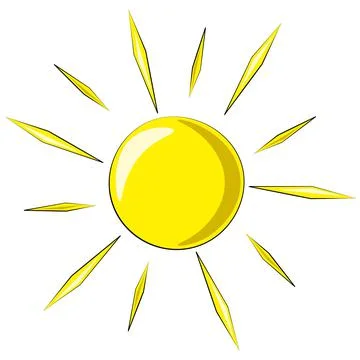 Single element Sun. Draw illustration in colors Stock Illustration