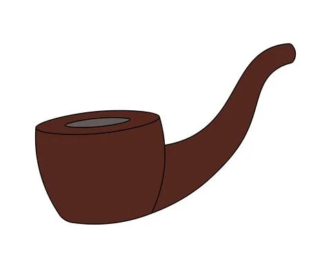 Single element Tobacco Pipe. Draw illustration in color Illustrazione stock