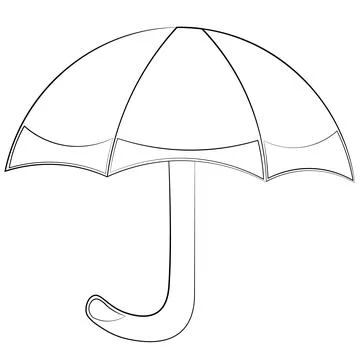 Single element Umbrella. Draw illustration in black and white Stock Illustration