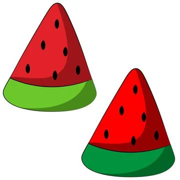 Single element Watermelom slice. Draw illustration in color Illustrazione stock
