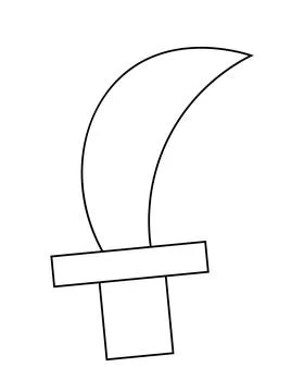 Single element Weapon. Draw illustration in black and white Stock Illustration