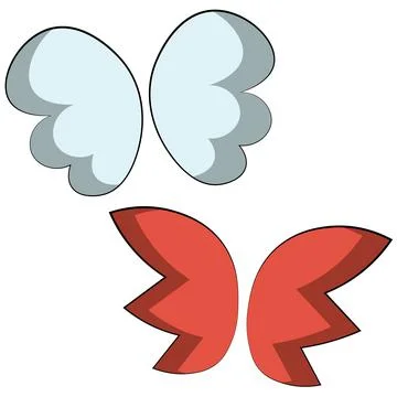Single element Wings. Draw illustration in color Illustrazione stock