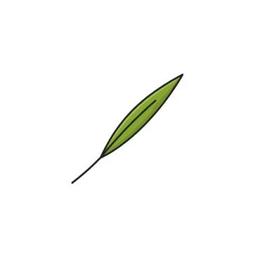 Single elongated verdant leaf vector illustration showcases botanical simpl.. Stock-Illustration