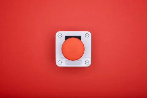 Single emergency button Stock Photos