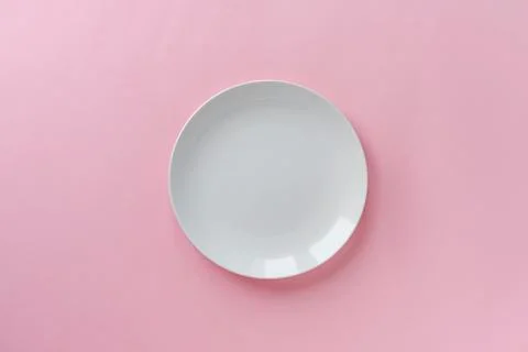Single empty clean white ceramic plate 스톡 사진