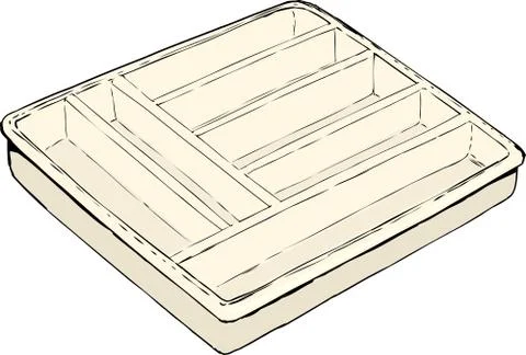 Single Empty Cutlery Tray Stock Illustration