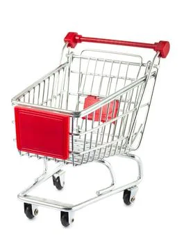 Single empty shopping cart Stock Photos