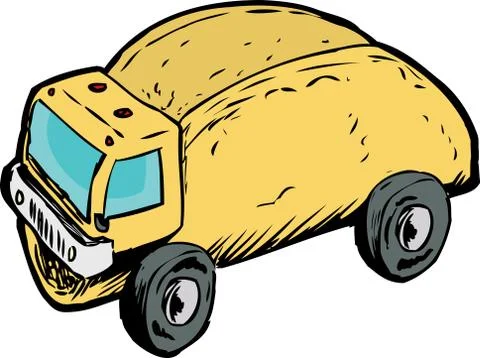 Single Empty Taco Dump Truck Drawing 库存插图