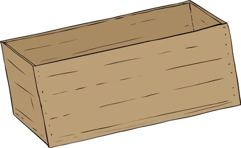 Single empty wooden crate Stock Illustration