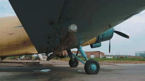 Single-engine plane on the airfield Stock Footage 91618707