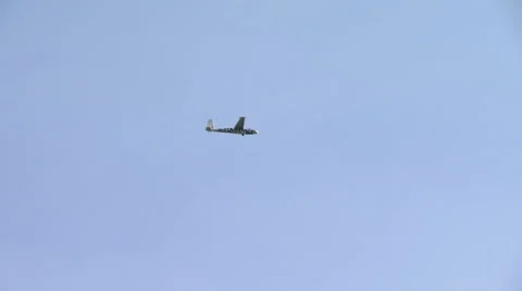 Single-engine plane flies in sunny weather Stock Footage 57374079