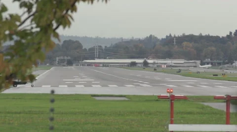 SIngle engine plane takes off Stock Footage 44344762