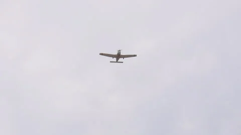 Single engine private plane flying overhead 2 Stock Footage 53352801