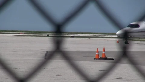 Single Engine Propeller Airplane Cirrus SR22 Taxi to Takeoff Stock Footage 90432755