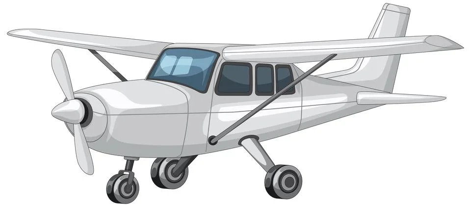 Single Engine Propeller Airplane Side View Vector Illustration 스톡 일러스트
