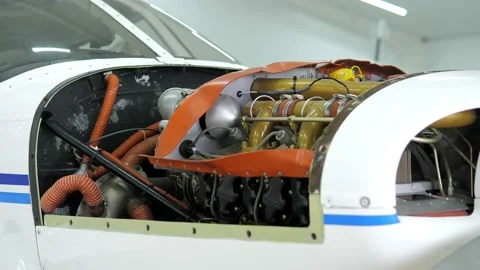 Single engine propeller airplanes parked... | Stock Video | Pond5