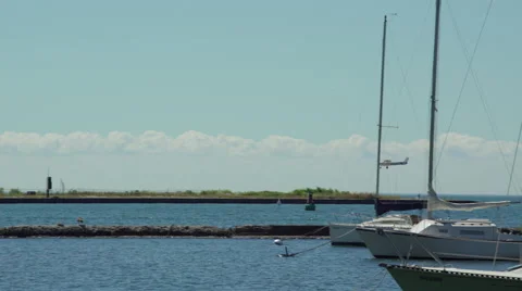 Single engine propeller plane landing gone wrong. 4K UHD. Stock Footage 53771544