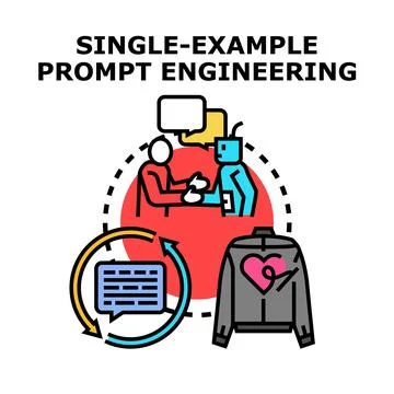 Single example prompt engineering and ai generating creative output Illustrazione stock