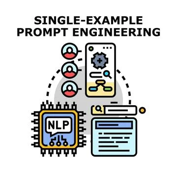 Single example prompt engineering concept vector illustration 스톡 일러스트