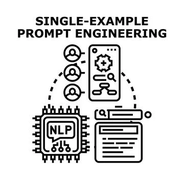 Single example prompt engineering concept vector illustration 스톡 일러스트