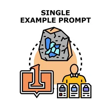 Single example prompt selecting data resource concept illustration Stock Illustration