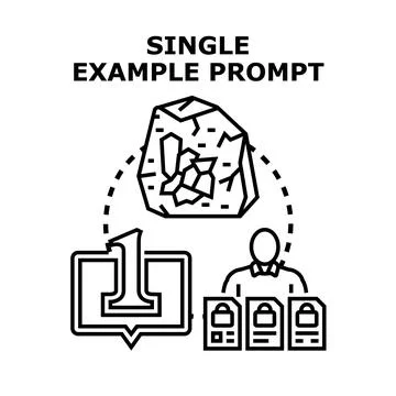 Single example prompt selecting data resource concept illustration Stock Illustration