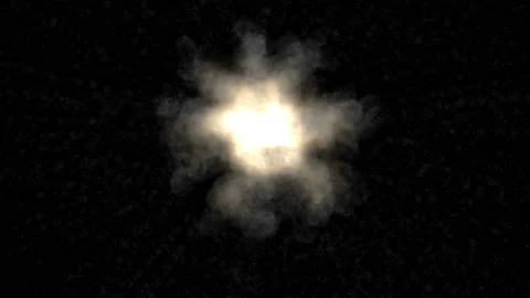 A single explosion with a different glow of the inner core on a black background Stock Footage 109539861