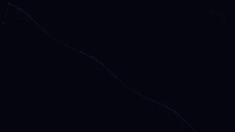 A single faint diagonal line of light cutting across a deep black void Video stock 335117424