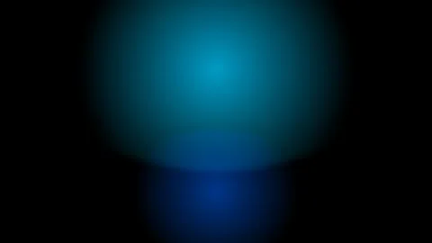 A single faint glowing blue light dot centered against a deep black background Video stock 335117784