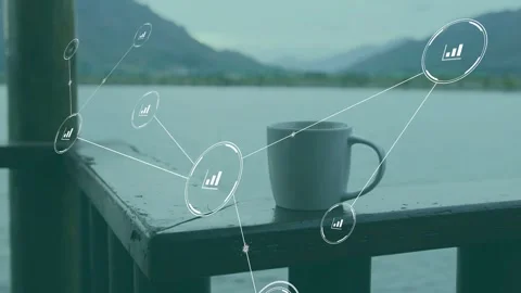 Single faint node appearing on railing, nodes growing, linking and moving around 스톡 동영상 334352084