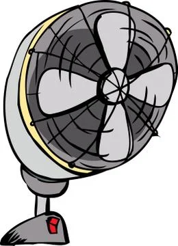 Single fan over white background Stock Illustration