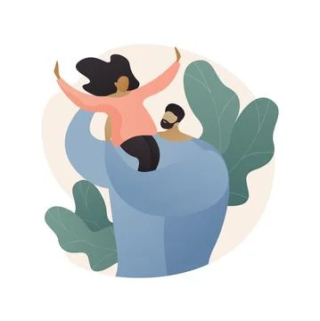 Single fathers abstract concept vector illustration. Illustrazione stock