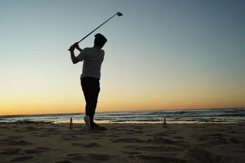 Single fin bech Stock Photos