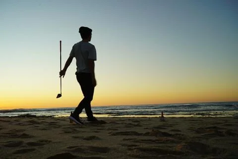 Single fin bech Stock Photos