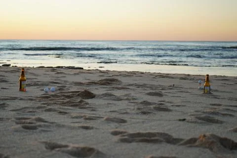 Single fin bech Stock Photos