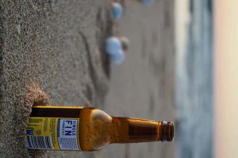 Single fin bech Stock Photos