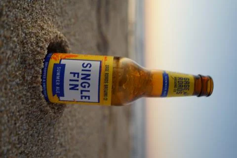 Single fin bech Stock Photos