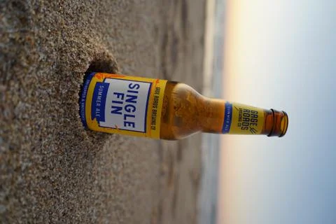 Single fin bech Stock Photos