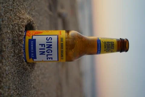 Single fin bech Stock Photos