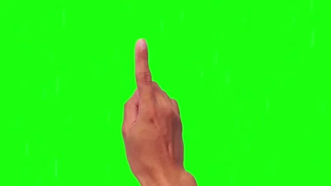 Single finger taps green screen Stock Footage 295537977