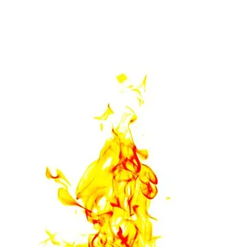 Single fire flame on black background in high resolution. Stock Photos