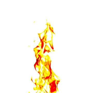 Single fire flame on black background in high resolution. Foto stock