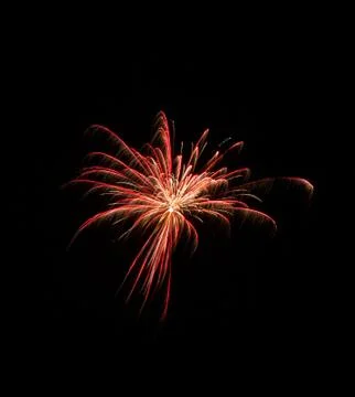 Single Firework on a black background Stock Photos