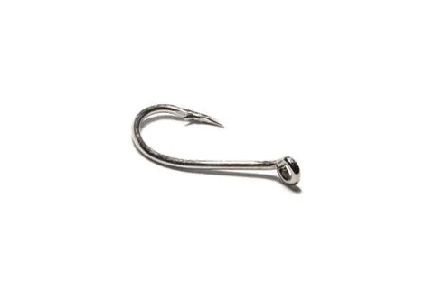 Single fish hook isolated on white background Stock Photos