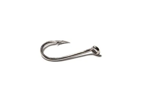 Single fish hook isolated on white background Stock Photos