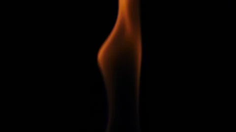 Single flame isolated on black burning slow and slow motion Stock Footage 233317042