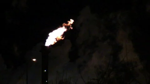 Single flame at Steel Mill Stock Footage 601839