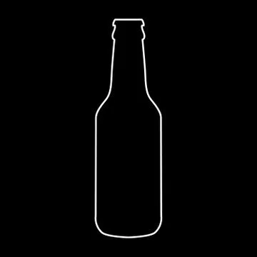 Single flat beer bottle icon isolated on a white background Stock Illustration