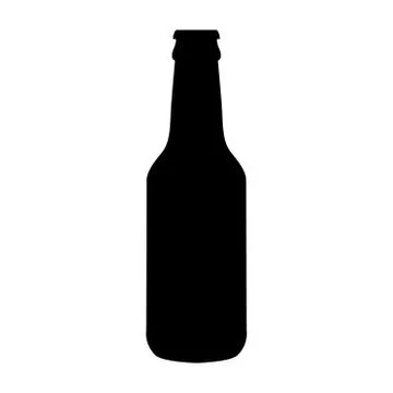 Single flat beer bottle icon isolated on a white background Stock Illustration